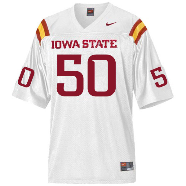 Iowa State Cyclones Men's #50 Logan Otting Nike NCAA Authentic White College Stitched Football Jersey II42B86UL